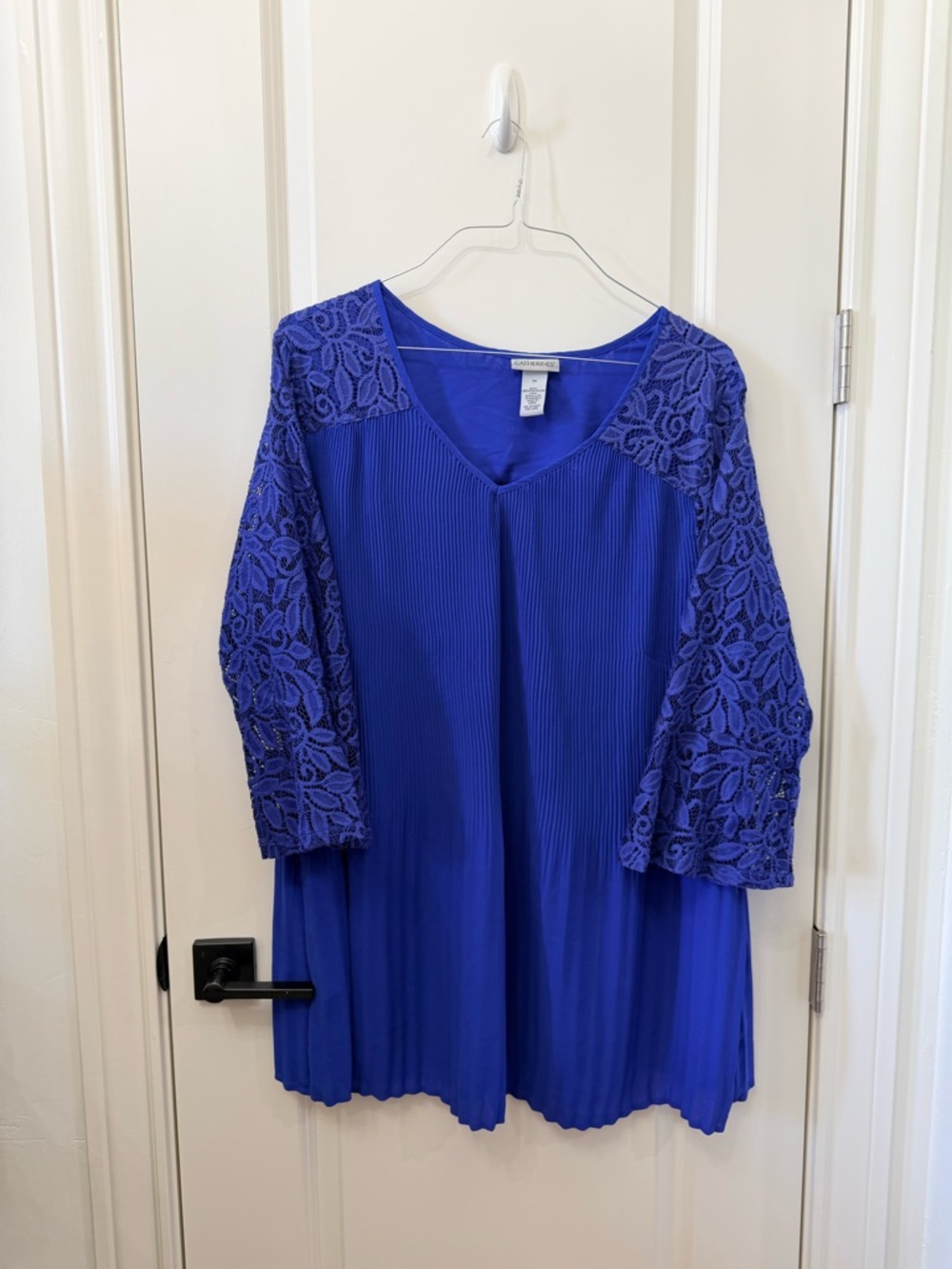 Catherines Royal Blue Lace Sleeve V-Neck Tunic